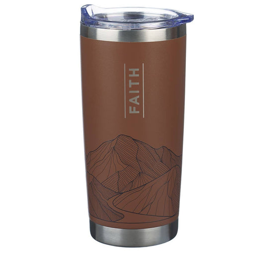 Tumbler Brown Faith Mountains