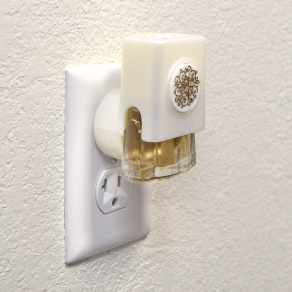 Floral Medallion White Plugables® Electric Home Fragrancer