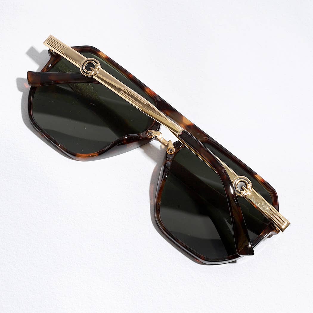Geometric Shape Thin Frame Designed Sunglasses