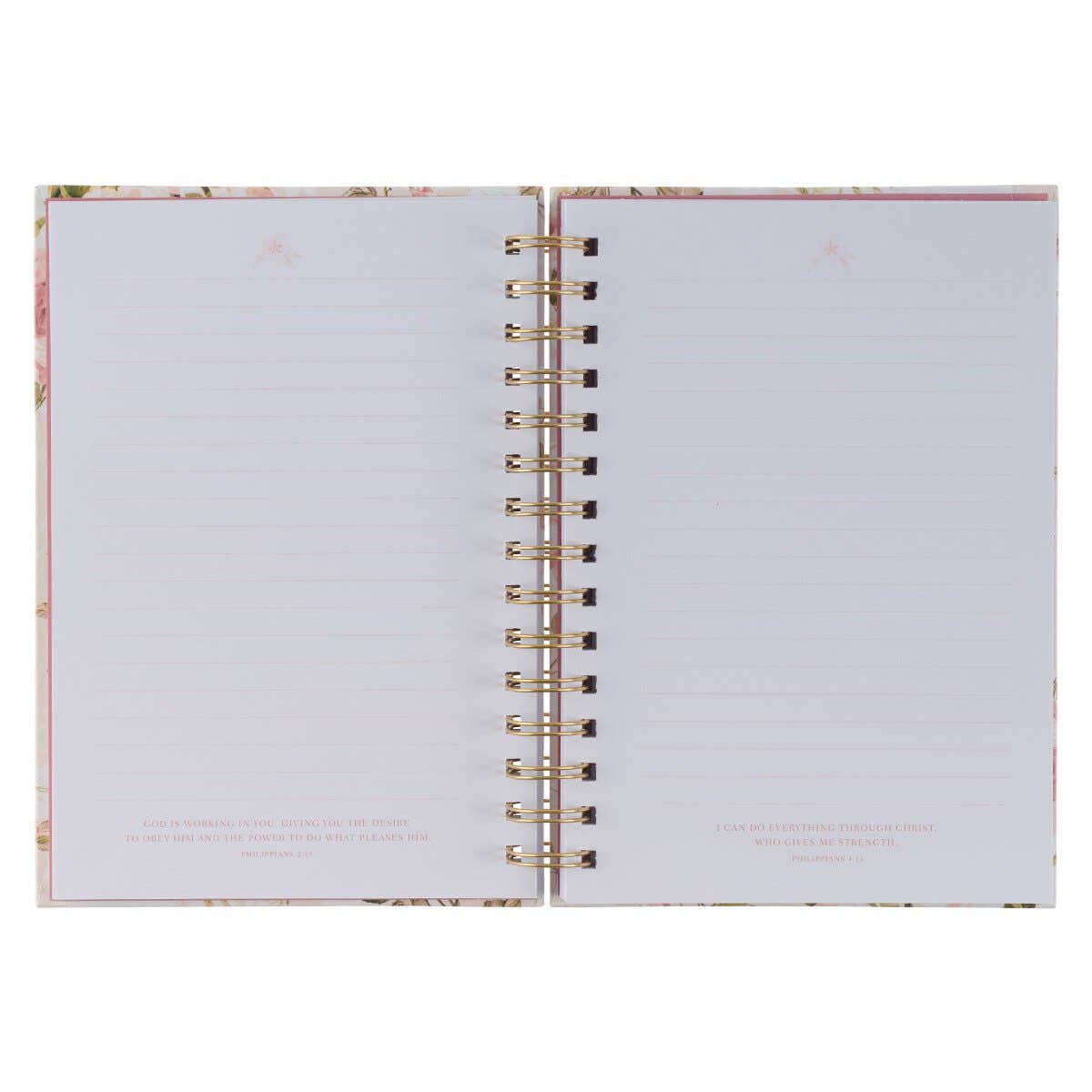 Journal Wirebound Pink Floral His Grace 2 Cor. 12:9