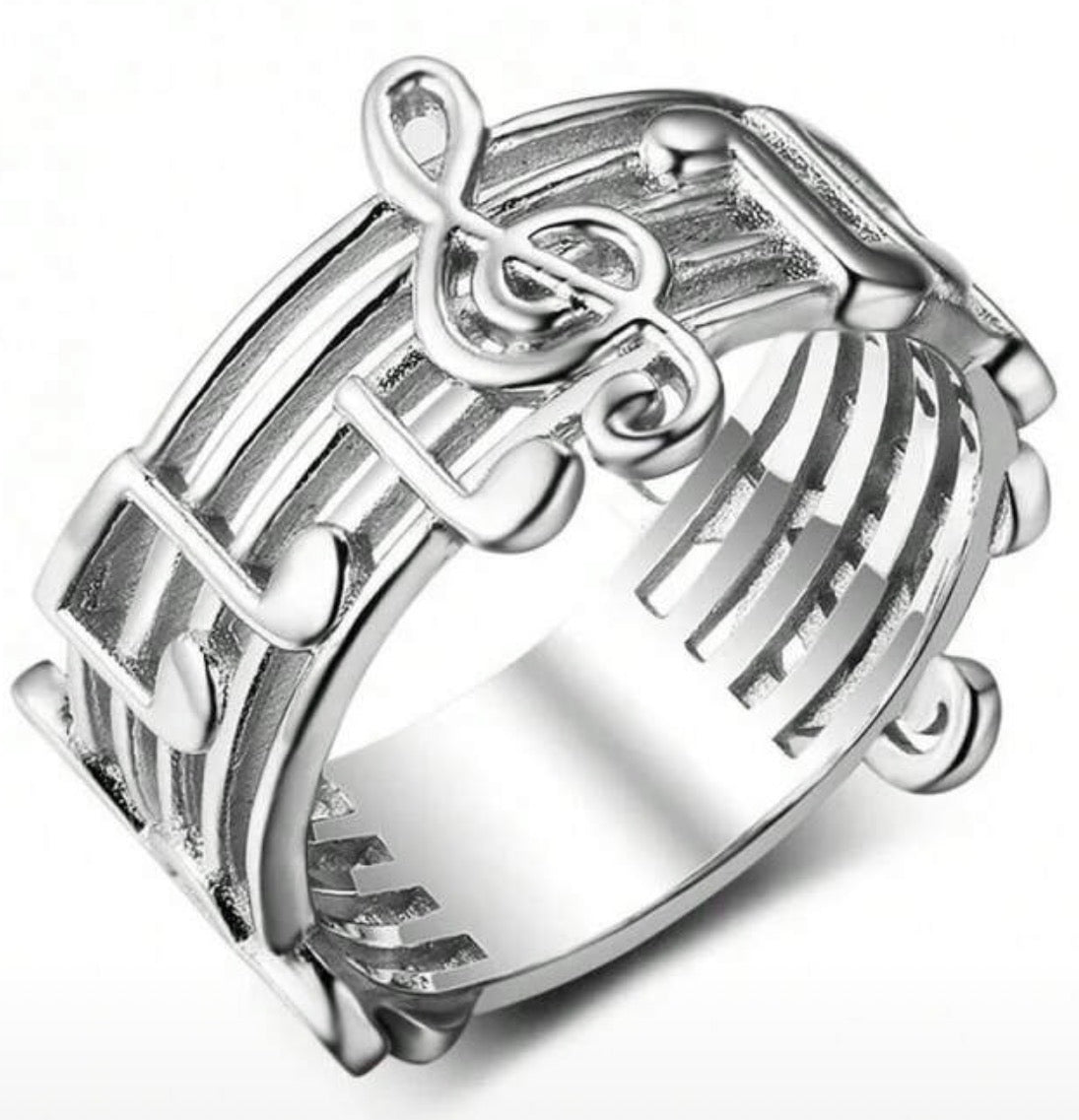 Musical Notes Silver Ring
