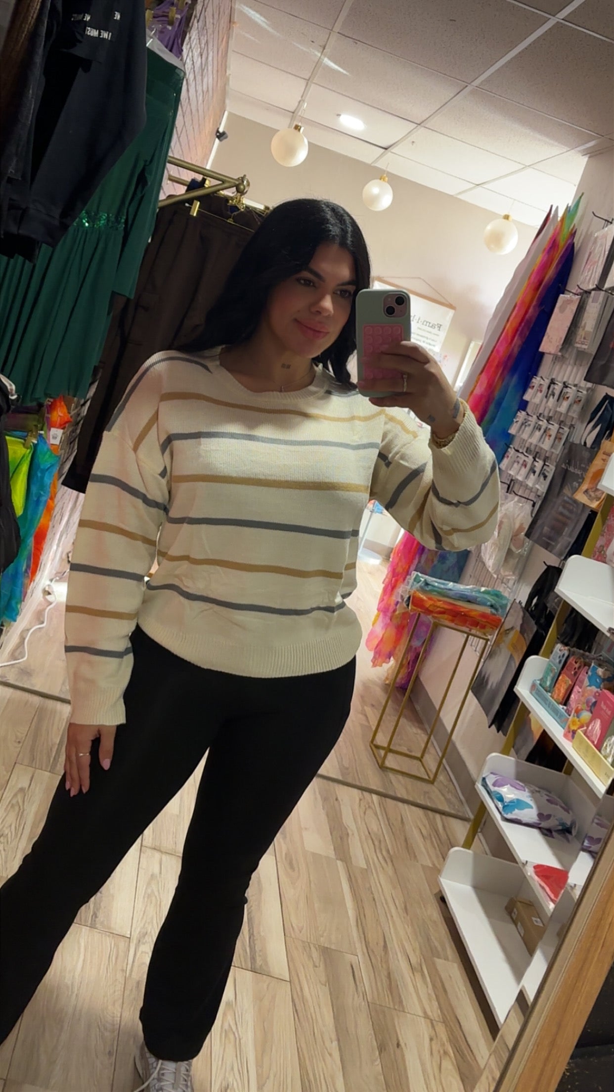 Striped Pullover Long Sleeved Loose Sweater