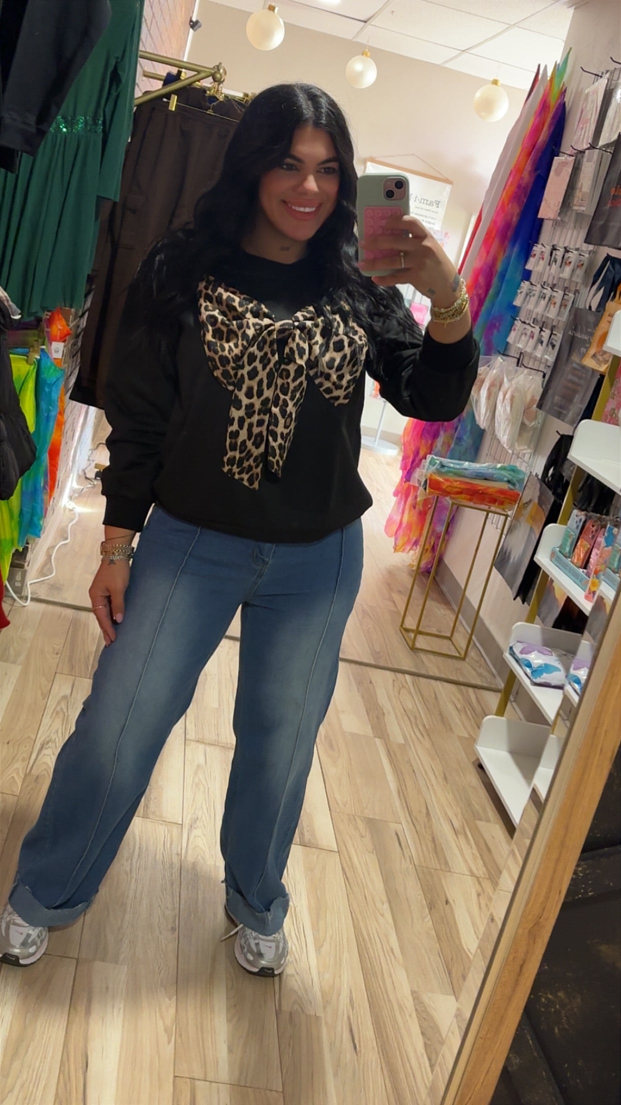 Leopard Print Long Sleeved Sweatshirt
