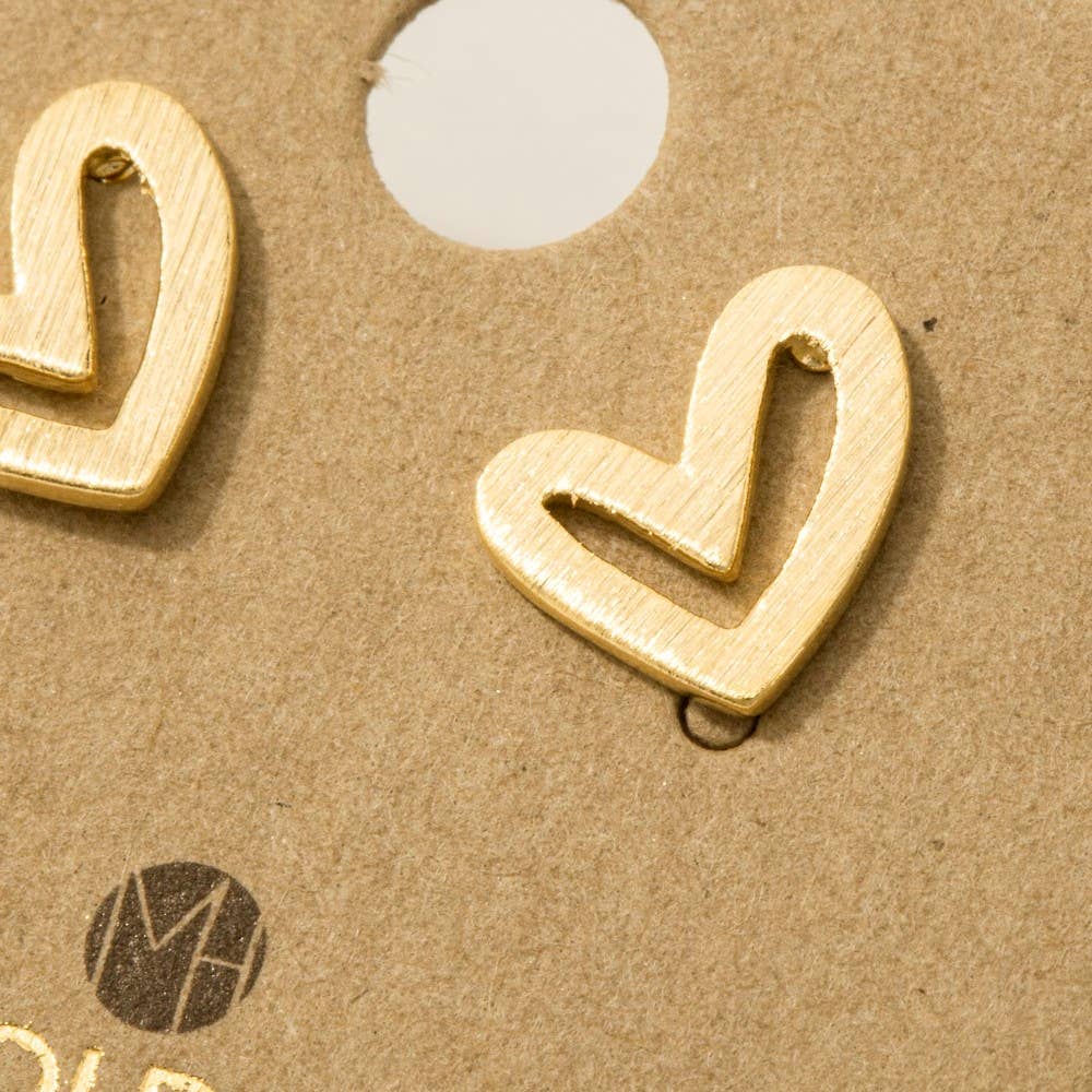 Gold Dipped Heart Stud Earrings