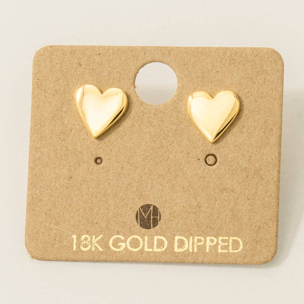 Gold Dipped Polished Mini Stud Earrings