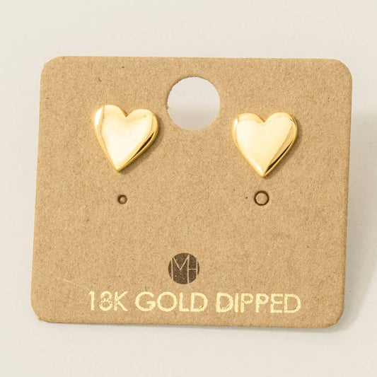Gold Dipped Polished Mini Stud Earrings
