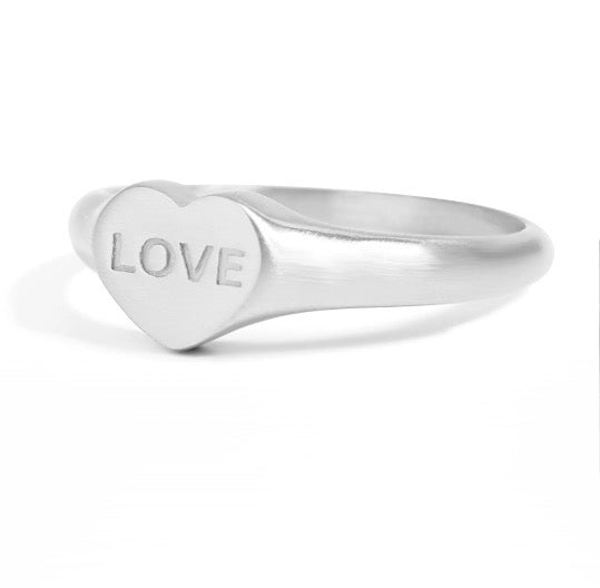 Stainless steel love heart Ring