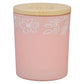 Glass Candle w/Bamboo Lid Pink Be Still Ps. 46:10