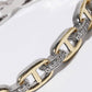 Two-Tone Linked Chain Design Gold Plated Bracelet