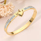 Heart Stone Paved Hinged Bangle Bracelet