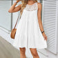 Women's Crochet Lace A-Line Ruffle Hem Summer Dress: 108182 black / One size fits all