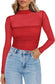 Mesh Sheer Half-Neck Plain Sexy Top