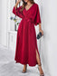 Satin Kimono Sleeve Maxi Dress
