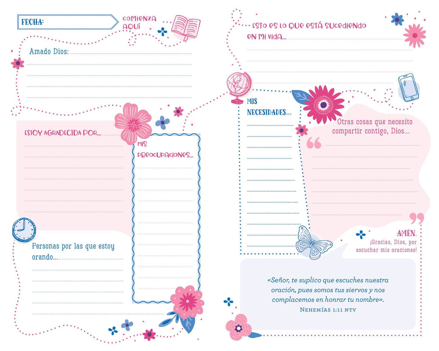 El mapa de oración para las niñas