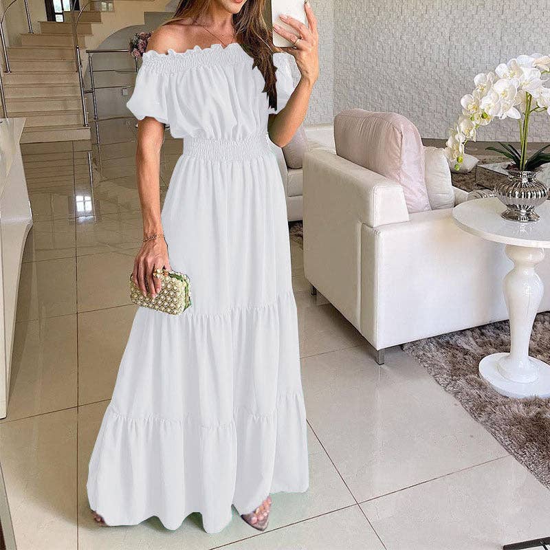 Women's Off-the-Shoulder Spring Short-Sleeve Maxi dress