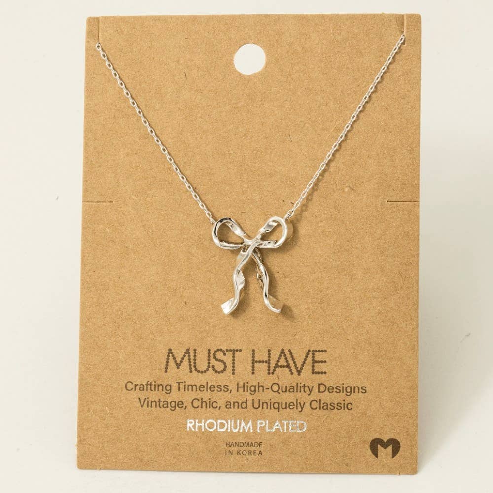 Ribbon Bow Pendant Necklace