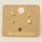 Star Moon Stud Earrings Set 4pc