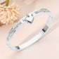 Heart Stone Paved Hinged Bangle Bracelet