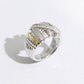 Two Tone Textured Band Ring