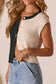 Two-Tone Button-Up Sweater Vest