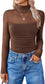 Mesh Sheer Half-Neck Plain Sexy Top