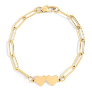 Stainless steel 2 heart bracelet small