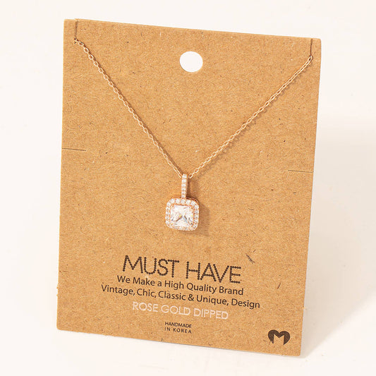Rhinestone Pendant Necklace