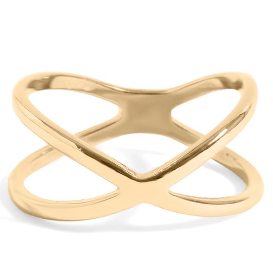 Stainless steel x Geometric Ring