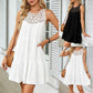 Women's Crochet Lace A-Line Ruffle Hem Summer Dress: 108182 black / One size fits all