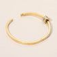 Stainless Steel CZ Pave Hinged Bangle Bracelet