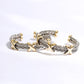 Braided Two Row Two Toned Bangle Bracelet