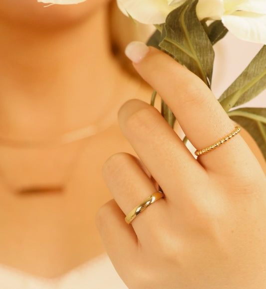 Gold PVD Stainless steel Blank Ring