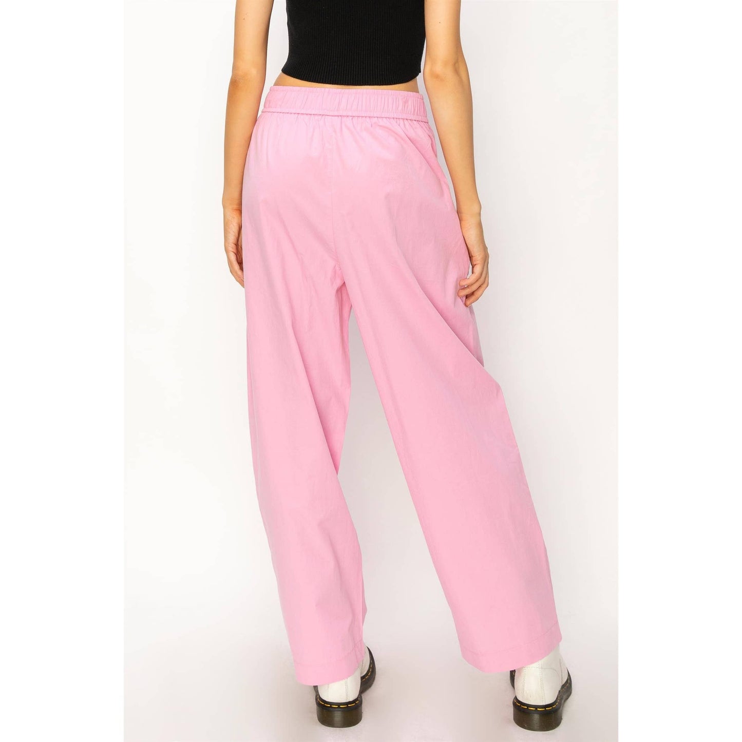Poplin High Waist Wide Leg Pants