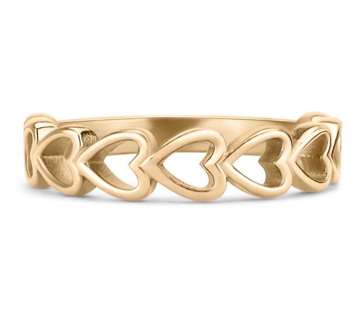 Stainless steel sideway Hearts