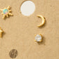 Star Moon Stud Earrings Set 4pc