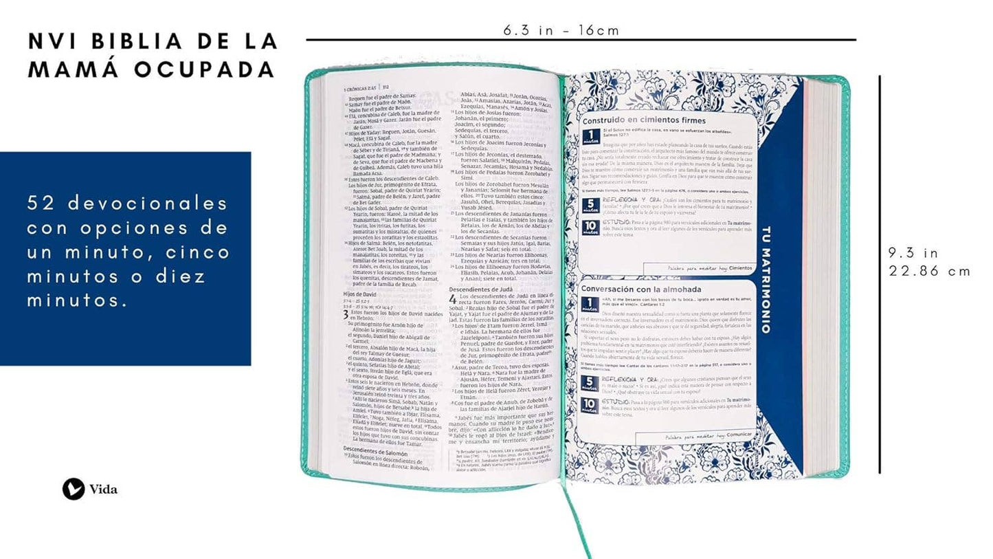 NVI, Biblia de la Mamá Ocupada, Leathersoft, Turquesa