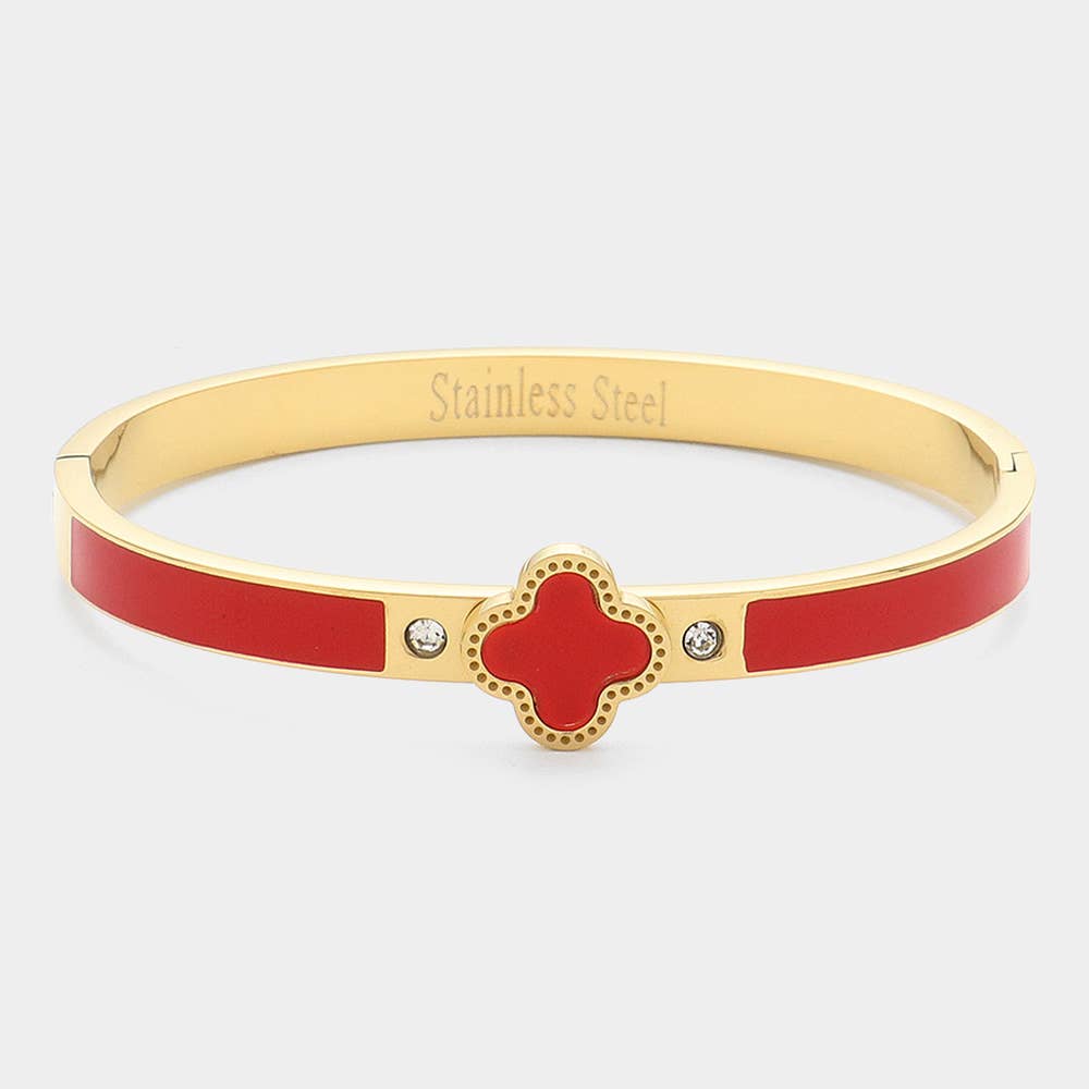 Quatrefoil Hinged Bracelet