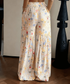Boho Floral Wide-leg Pants Flare Tiered Trousers
