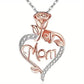 Mom Necklace Silver Rose Gold Heart Pendant Jewelry Gift