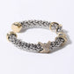 3 CZ Pave With X Accents Textured Cuff Bracelet