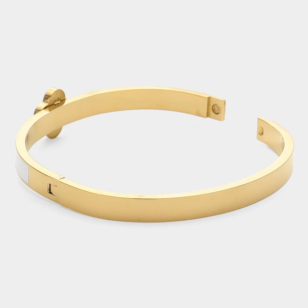 Quatrefoil Hinged Bracelet