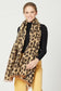 Leopard Pattern Reversible Cozy Scarf with Fringe