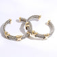 Braided Two Row Two Toned Bangle Bracelet