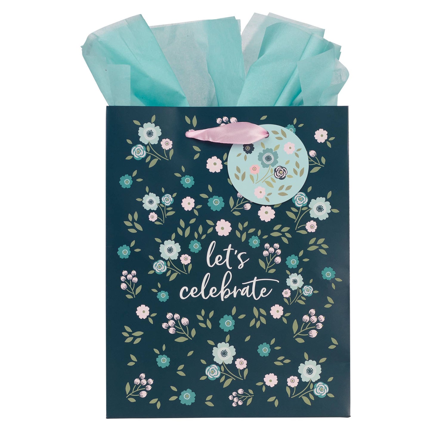 Gift Bag  Blue/Pink Let's Celebrate Ps. 107:4