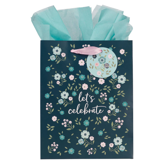Gift Bag  Blue/Pink Let's Celebrate Ps. 107:4