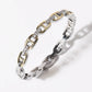Two-Tone Linked Chain Design Gold Plated Bracelet