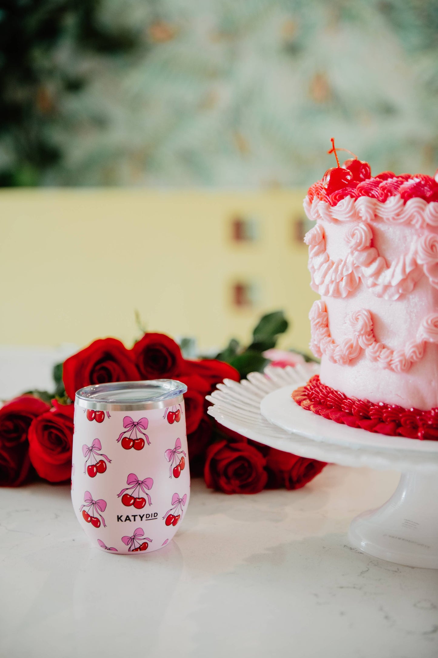 Cherry Bow Wholesale Valentine's WINE TUMBLER Cup