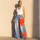 Printed Wide Leg Casual Pants