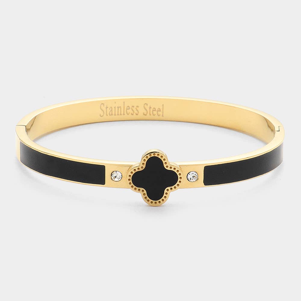 Quatrefoil Hinged Bracelet