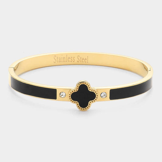 Quatrefoil Hinged Bracelet